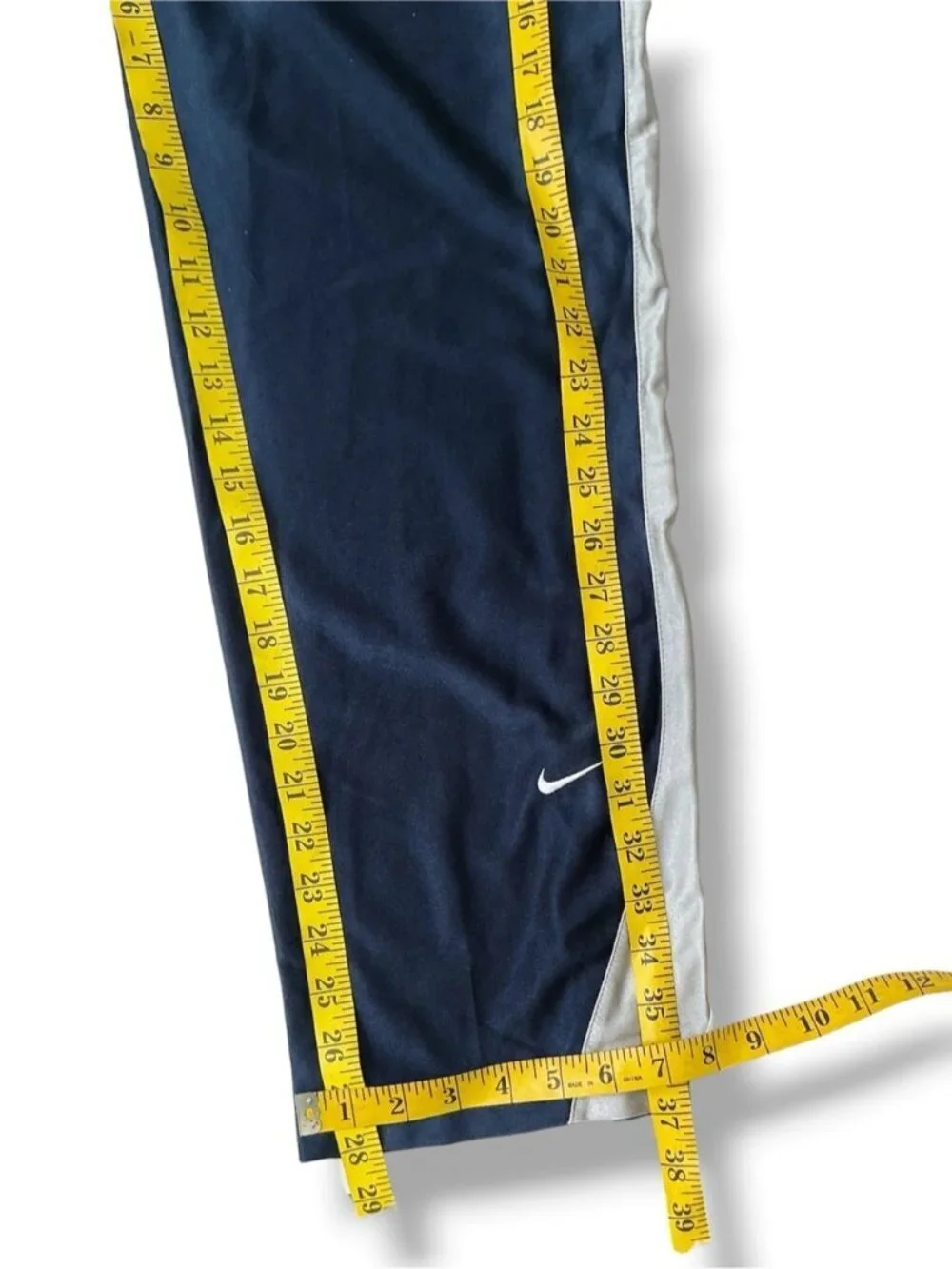 Nike Track Pants Drawstring Elasticized Waist Zip Leg Hem Navy Blue Youth Large